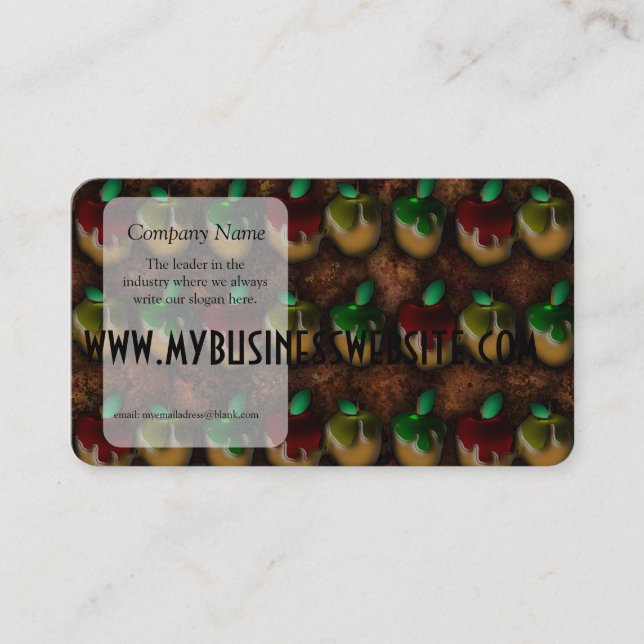 Caramel Apples Pattern Business Card (Front)