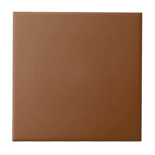 Caramel Cafe Warm Neutral Brown Solid Colour Print Tile