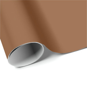 Caramel Cafe Warm Neutral Brown Solid Colour Print Wrapping Paper