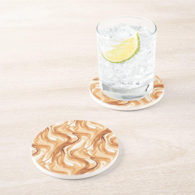 Caramel Carmel Candy Swirls Coaster (Side)