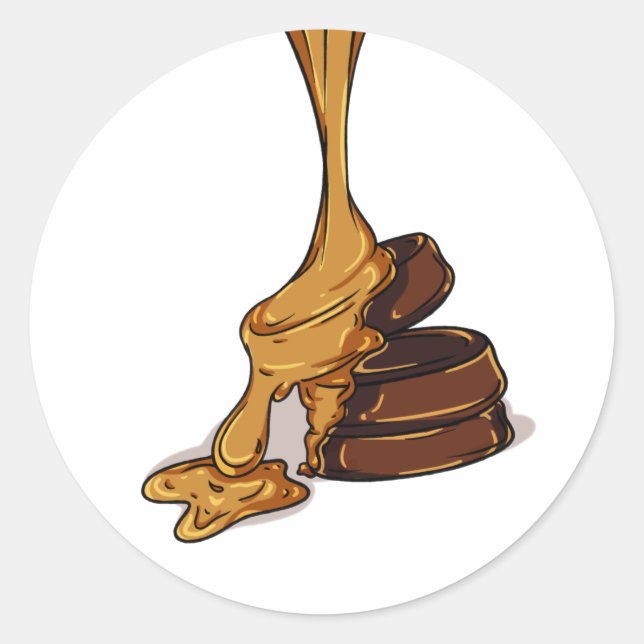 caramel  classic round sticker (Front)