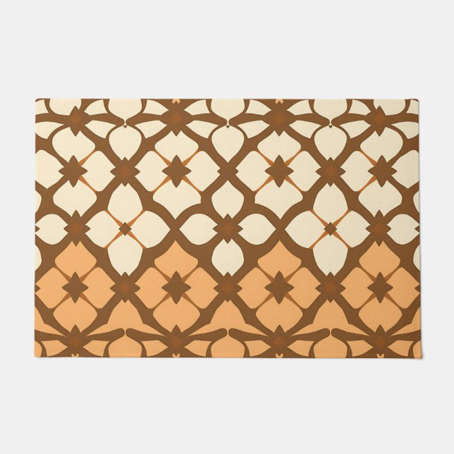 Caramel Cream Moroccan Lattice Pattern Doormat (Front)