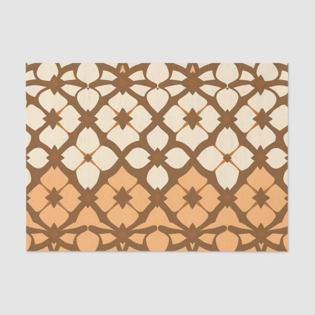 Caramel Cream Moroccan Lattice Pattern Tissue Paper (Front)
