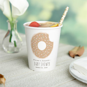 Caramel Doughnut Baby Shower Paper Cups