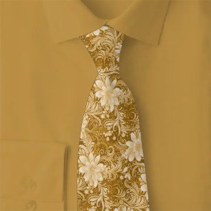 Caramel Floral Batik Tie