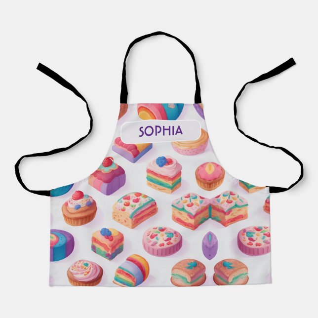 Caramel Floral Colourful Personalised Pattern Apron (Front)