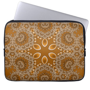 Caramel Fractal Lace Laptop Sleeve