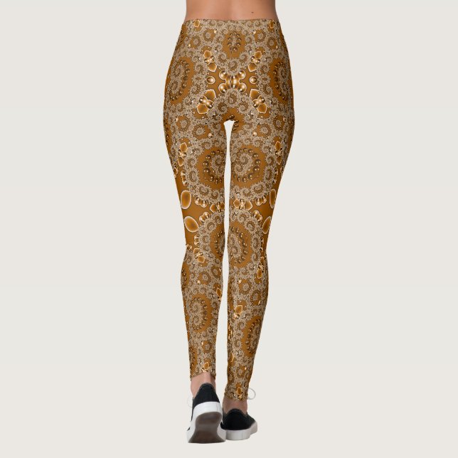 Caramel Fractal Lace  Leggings (Back)