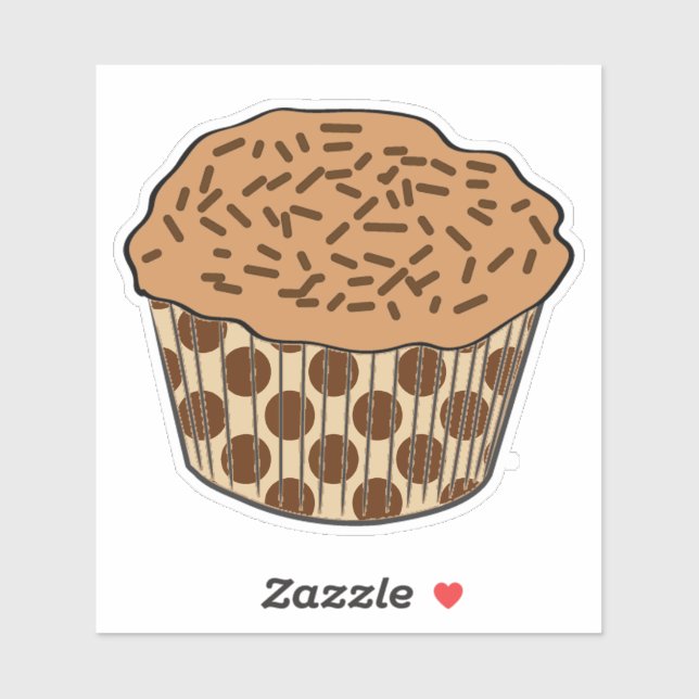 Caramel Frosted Cupcake with Sprinkles (Sheet)