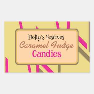 Caramel fudge candy label