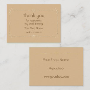 Caramel Gold Bakery Thank You Card
