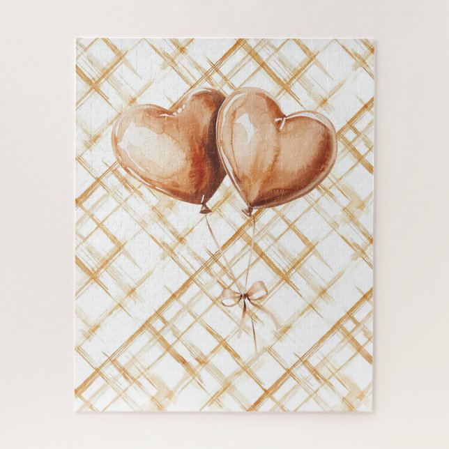Caramel Heart Balloons Christmas Love Jigsaw Puzzle (Vertical)