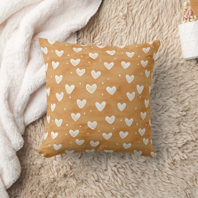 Caramel Hearts Christmas Cushion (Blanket)