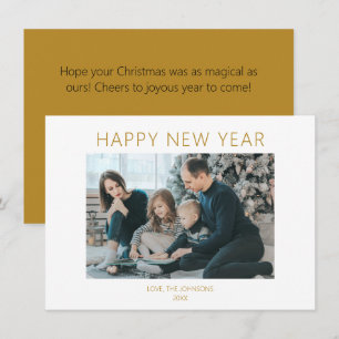 Caramel Minimalist HAPPY NEW YEAR Holiday Card