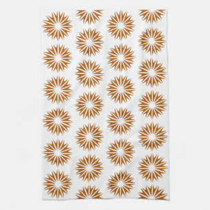 Caramel Modern Sunbursts Tea Towel