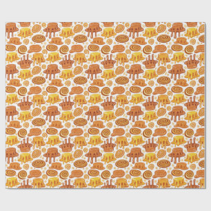 caramel pattern wrapping paper