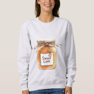 Caramel Sweet Love Jar with Pink Heart Sweatshirt