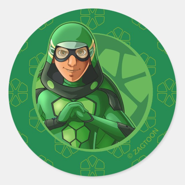 Carapace Green Badge Classic Round Sticker (Front)