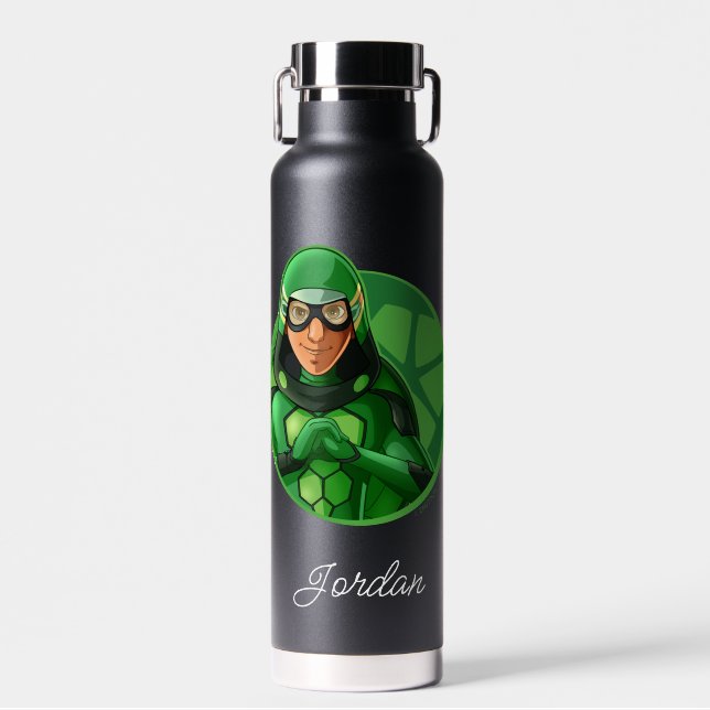 Carapace Green Badge Water Bottle (Front)