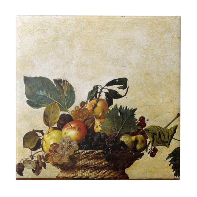 Caravaggio - Basket of Fruit - Classic Artwork Tile (Front)