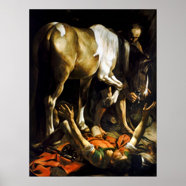 Caravaggio Conversion on the Way to Damascus Poster (Front)