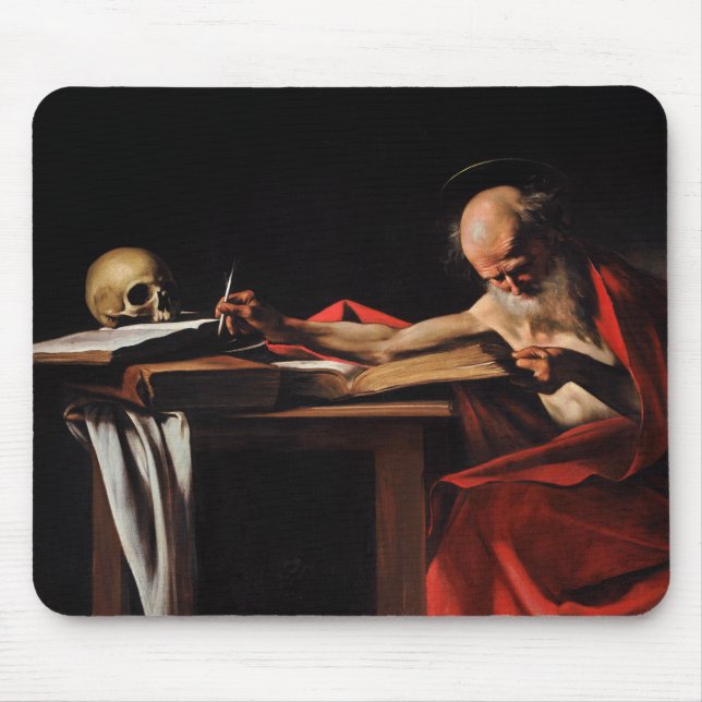 Caravaggio - Saint Jerome Writing Mouse Pad (Front)