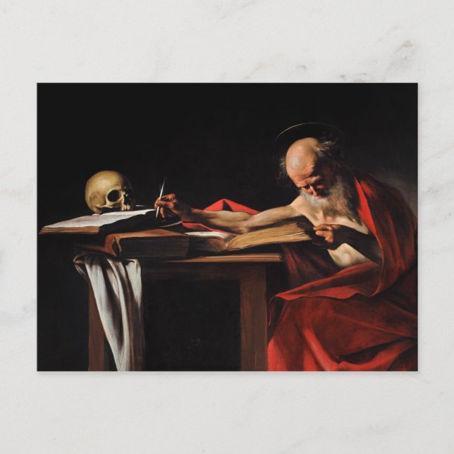 Caravaggio - Saint Jerome Writing Postcard (Front)
