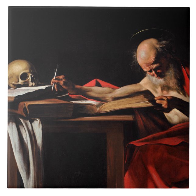 Caravaggio - Saint Jerome Writing Tile (Front)