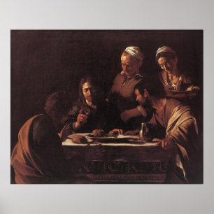 Caravaggio Supper At Emmal Poster