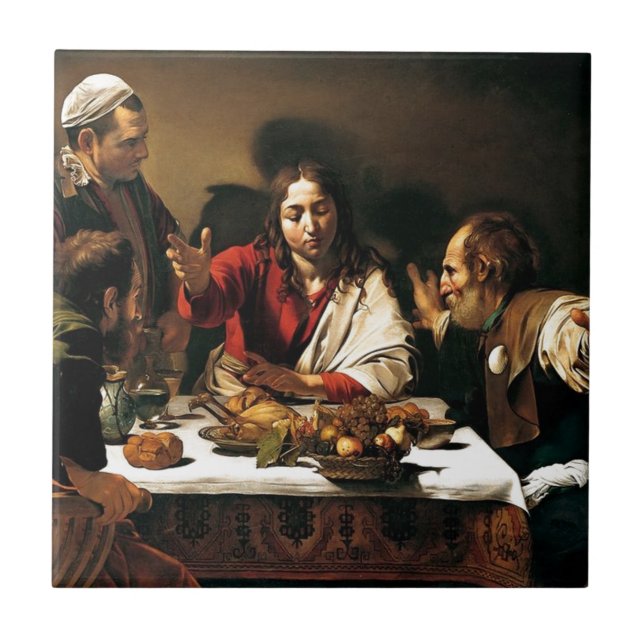 Caravaggio - Supper at Emmaus - Classic Painting Tile (Front)