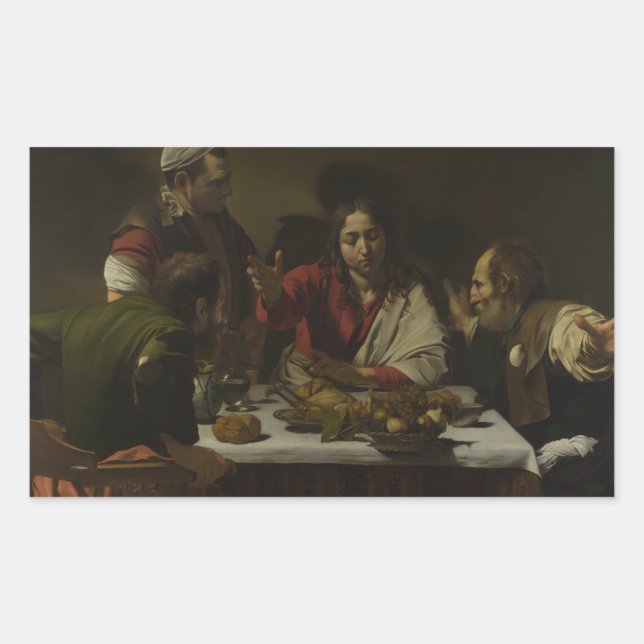 Caravaggio - Supper at Emmaus Rectangular Sticker (Front)