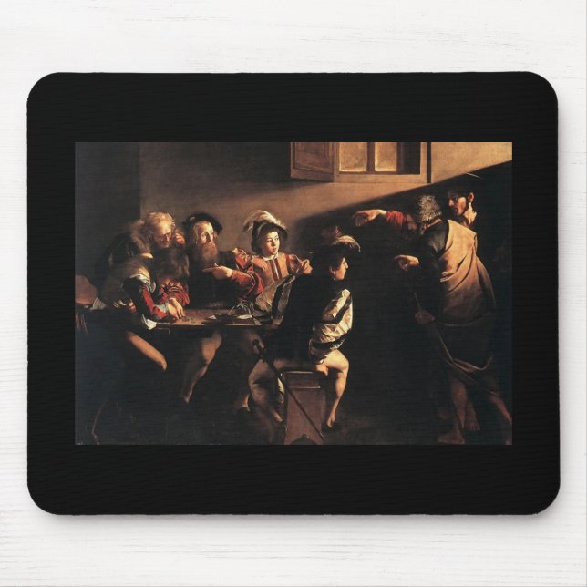 Caravaggio The Calling Of Saint Matthew Mouse Pad (Front)