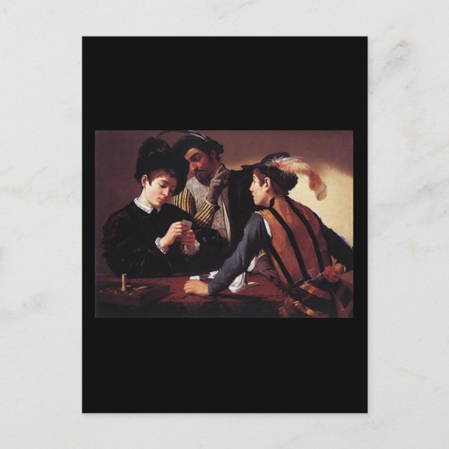 Caravaggio The Cardsharps Postcard (Front)