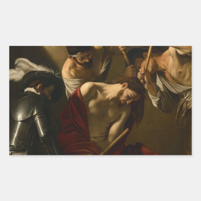 Caravaggio - The Crowning with Thorns Rectangular Sticker (Front)