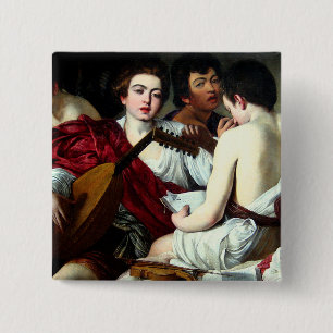 Caravaggio The Musicians Button