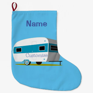 Caravan Camper RV Thunder_Cove  Large Christmas Stocking