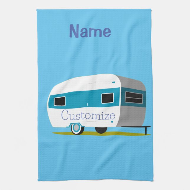 Caravan Camper RV Thunder_Cove Tea Towel (Vertical)