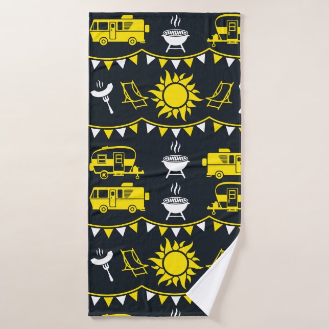 Caravan Camping Decor Bath Towel (Bath Towel)