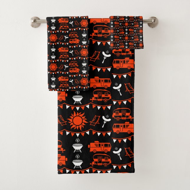 Caravan Camping Decor Bath Towel Set (Insitu)