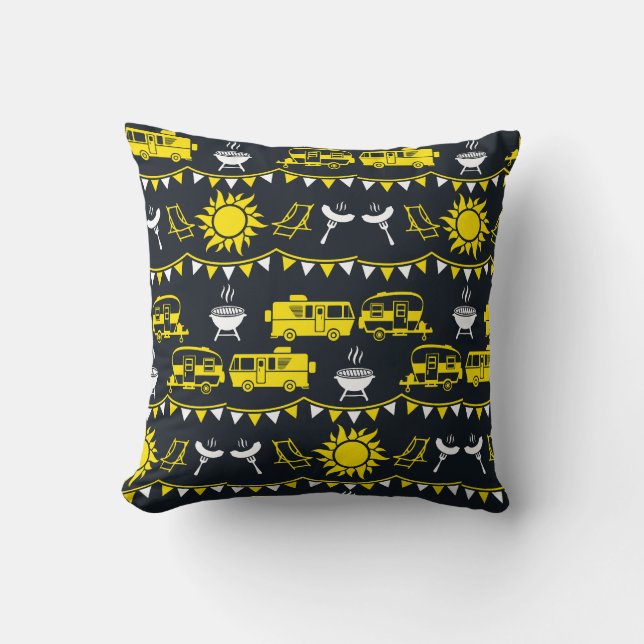 Caravan Camping Decor Cushion (Front)
