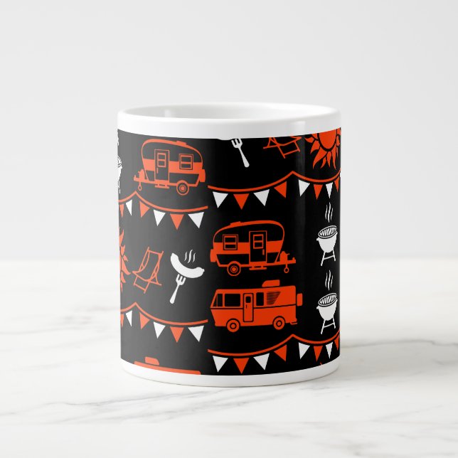 Caravan Camping Decor Large Coffee Mug (Front)