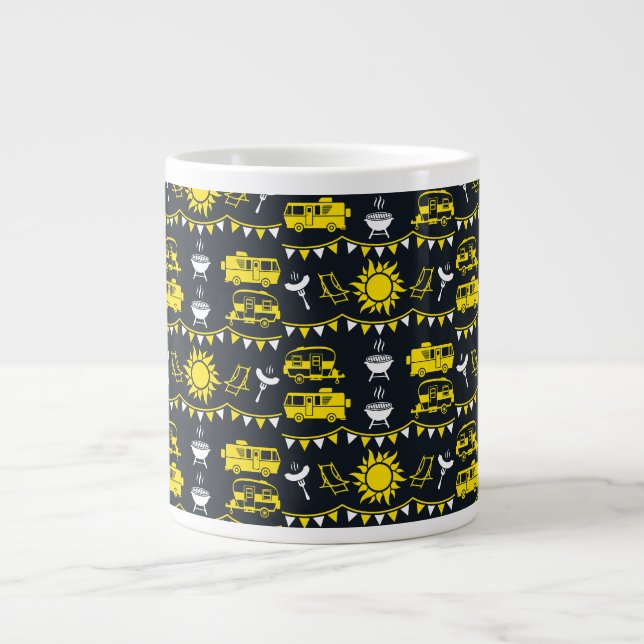 Caravan Camping Decor Large Coffee Mug (Front)