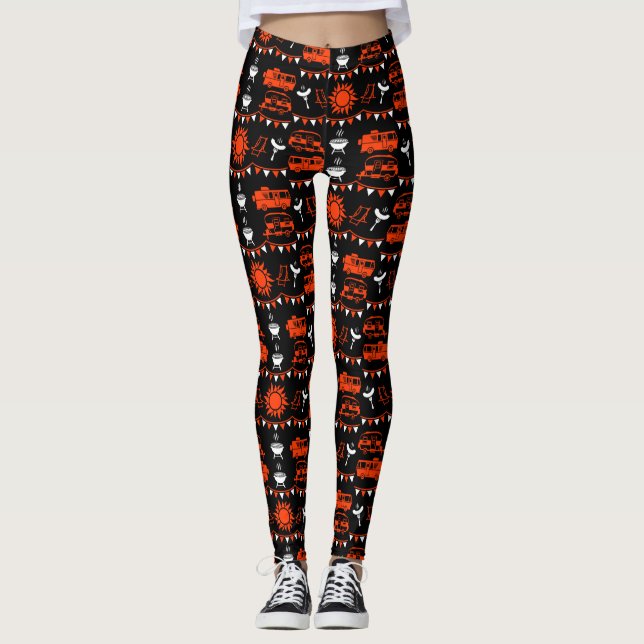 Caravan Camping Decor Leggings (Front)