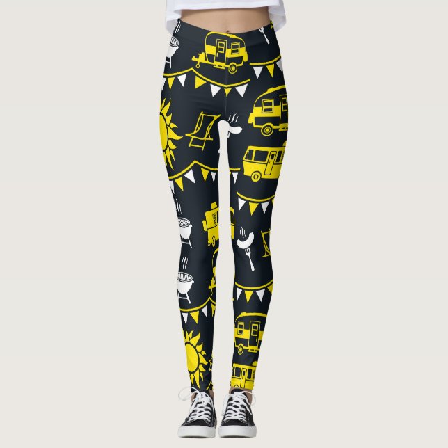 Caravan Camping Decor Leggings (Front)