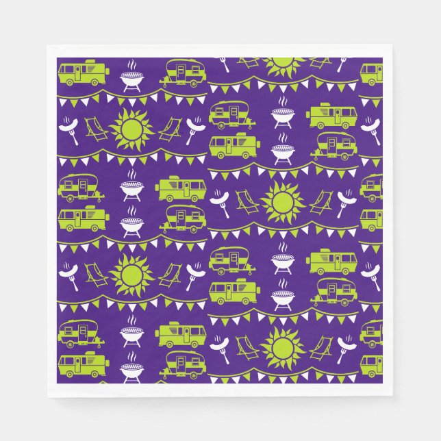 Caravan Camping Decor Napkin (Front)