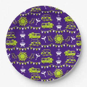Caravan Camping Decor Paper Plate