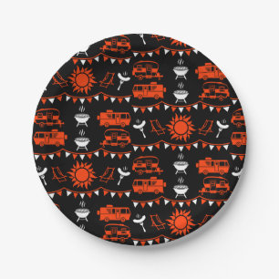 Caravan Camping Decor Paper Plate