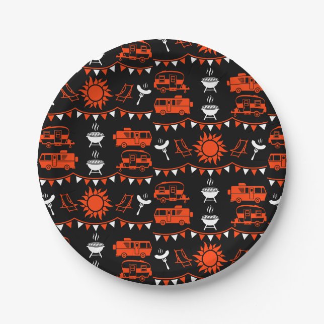 Caravan Camping Decor Paper Plate (Front)