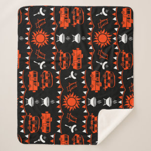 Caravan Camping Decor Sherpa Blanket