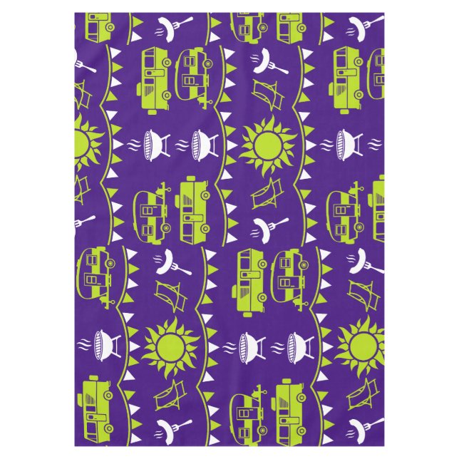 Caravan Camping Decor Tablecloth (Front)